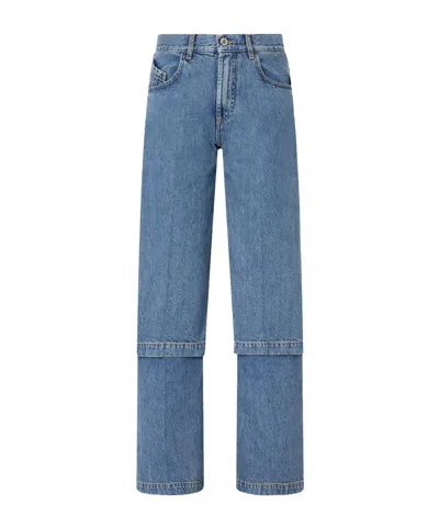Attico Paneled High-rise Wide-leg Jeans In Blue