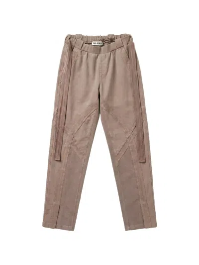 Attico Panelled Drawstring-waist Trousers In Brown