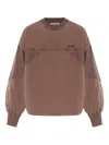 Attico Panelled Sweatshirt In Brown
