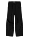 Attico Panelled Wide-leg Trousers In Black