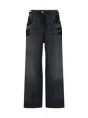Attico Layered Waist Wide-leg Jeans