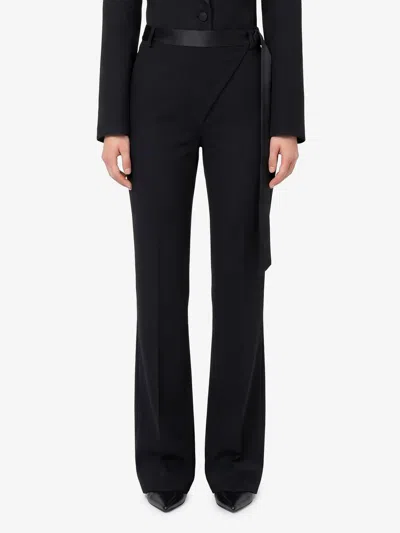 Attico Pantaloni Smoking In Lana Vergine In Black