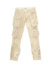 Attico Essie Cargo Trousers With Reinforced Knee Panels In Beige