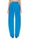 Attico Jagger High Waist Stretch Wool Trousers In Blue