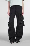 Attico Pants In Black Cotton In Black