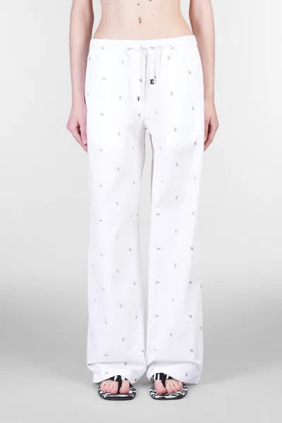 Attico Pants In White Cotton