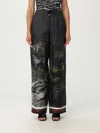 Attico Drawstring Waistband Printed Trousers Wide Leg