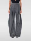 Attico Gary Pleated Wool-blend Tapered Pants In Grau