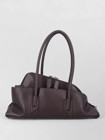 Attico Passegiata Small Architectural Leather Shoulder Bag In Purple