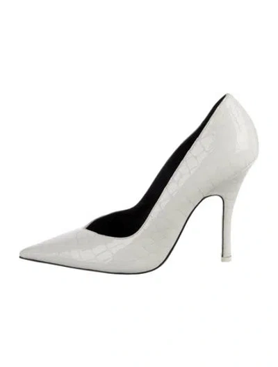 Pre-owned Attico Patent Leather Animal Print Pumps In White