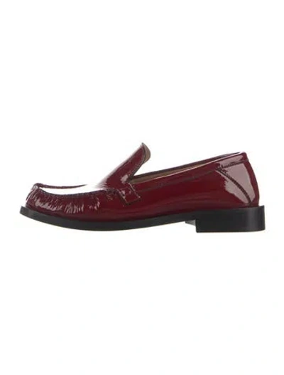Pre-owned Attico Patent Leather Loafers In Burgundy