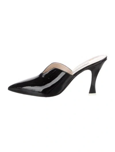 Pre-owned Attico Patent Leather Mules In Black