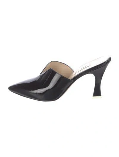 Pre-owned Attico Patent Leather Mules In Black