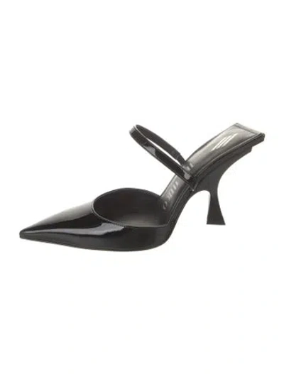 Pre-owned Attico Patent Leather Mules In Black
