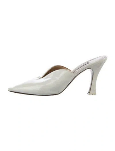 Pre-owned Attico Patent Leather Mules In White