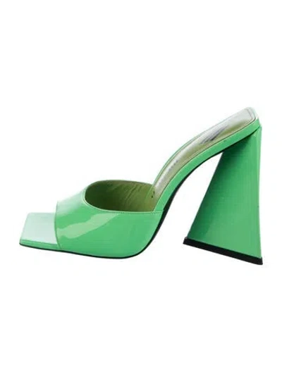 Pre-owned Attico Patent Leather Sandals In Green