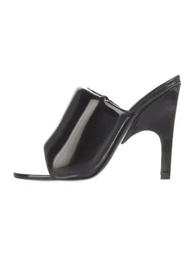 Pre-owned Attico Patent Leather Slides In Black