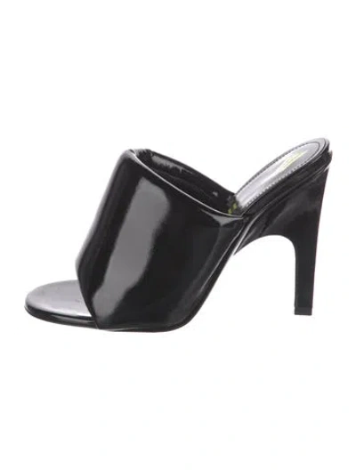 Pre-owned Attico Patent Leather Slides In Black