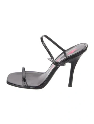 Pre-owned Attico Patent Leather Slides In Black