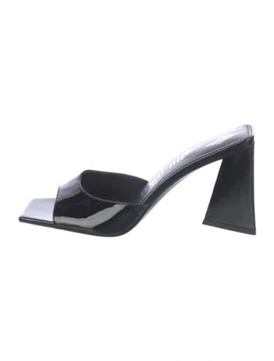 Pre-owned Attico Patent Leather Slides In Black