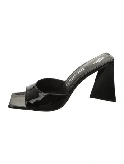 Pre-owned Attico Patent Leather Slides In Black