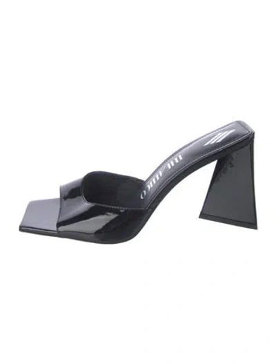 Pre-owned Attico Patent Leather Slides In Black