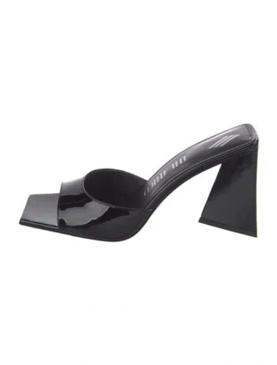 Pre-owned Attico Patent Leather Slides In Black
