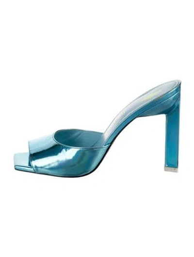 Pre-owned Attico Patent Leather Slides In Blue