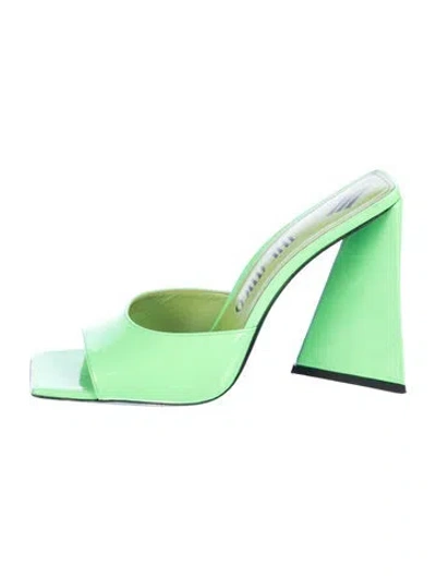 Pre-owned Attico Patent Leather Slides In Green