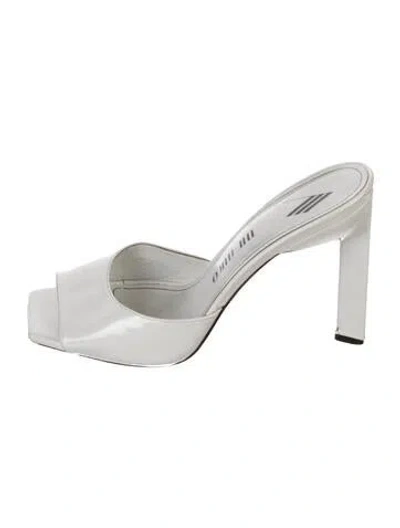 Pre-owned Attico Patent Leather Slides In White