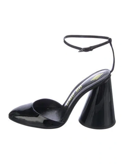 Pre-owned Attico Patent Leather Slingback Pumps In Black