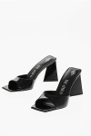 Attico Patent Leather Venus Mules With Statement Heel 9cm In Black