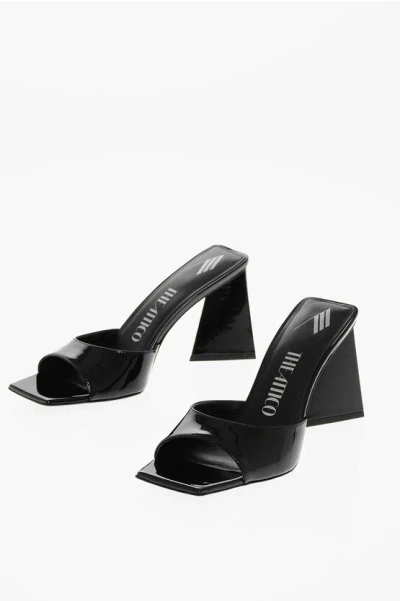 ATTICO PATENT LEATHER VENUS MULES WITH STATEMENT HEEL 9CM
