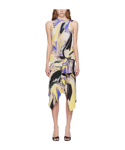 Attico Pattern Printed Dress In Nude