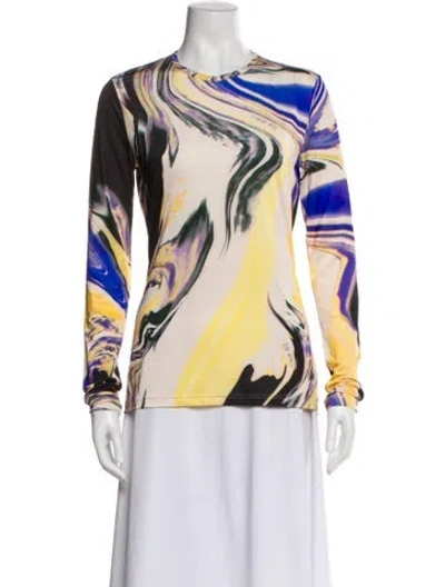 Pre-owned Attico Patterned Crew Neck Top W/ Tags In Neutrals