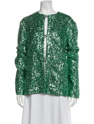 Pre-owned Attico Patterned Evening Jacket W/ Tags In Green