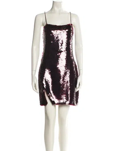 Pre-owned Attico Patterned Mini Dress In Burgundy