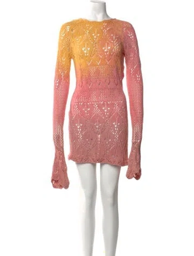 Pre-owned Attico Patterned Mini Dress In Pink