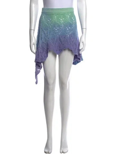 Pre-owned Attico Patterned Mini Skirt In Blue