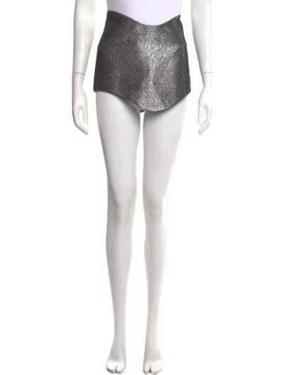 Pre-owned Attico Patterned Mini Skirt In Metallic/silver