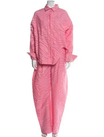 Pre-owned Attico Patterned Pant Set In Pink
