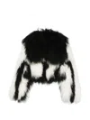 Attico Patterned Shearling Jacket In Multi