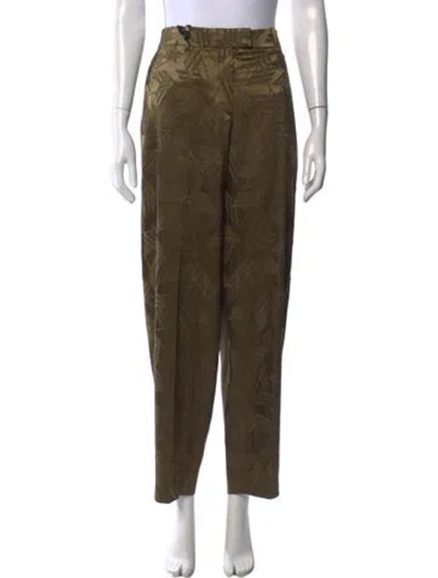 Pre-owned Attico Patterned Straight Leg Pants In Green