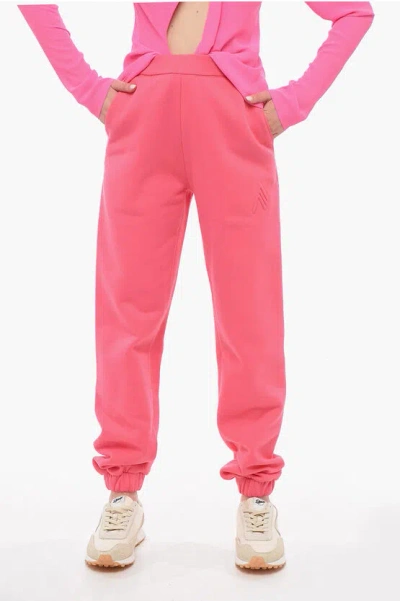 Attico Peggy Joggers With Embossed Logo In Pink