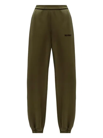 Attico Penny Cuffed Trackpants In Green