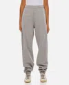 Attico Fleeced Cotton Penny Sweatpants With Cuffs In Grey