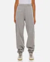 Attico Fleeced Cotton Penny Sweatpants With Cuffs In Grey