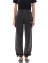 Attico Jogging Pants With Elastic Cuffs And Waistband In Black