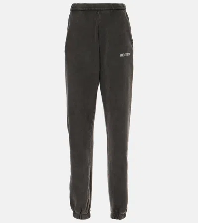 Attico Penny Logo Cotton Sweatpants In Black