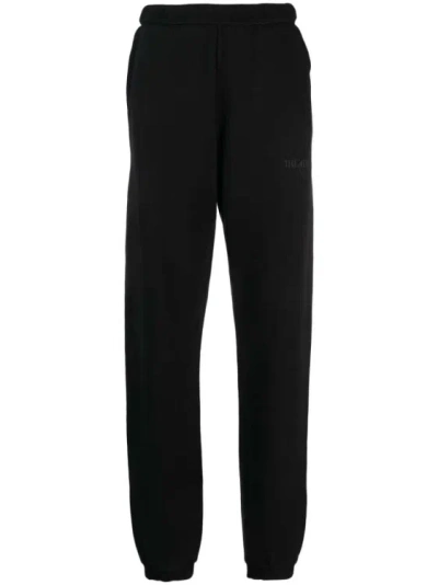 Attico Penny Logo-embossed Cotton Track Pants In Black